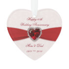 Damask 40th Wedding Anniversary Acrylic Ornament
