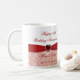 Damask 40th Wedding Anniversary Design Coffee Mug