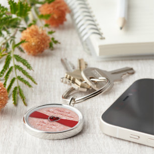 Damask 40th Wedding Anniversary Design Keychain