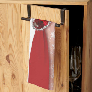 Damask 40th Wedding Anniversary Design Kitchen Towel