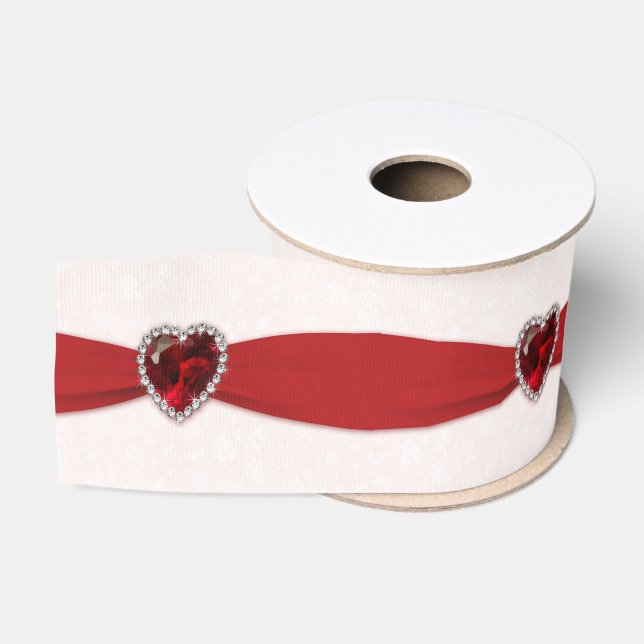 Damask 40th Wedding Anniversary Ribbon Grosgrain Ribbon (Spool)