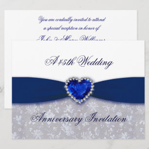 Damask 45e anniversaire de Mariage Invitation