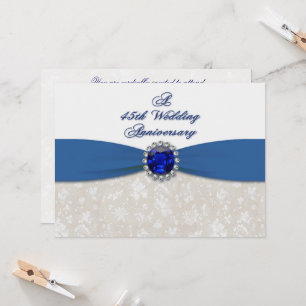 Damask 45e anniversaire de Mariage Invitation