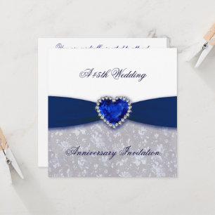 Damask 45e anniversaire de Mariage Invitation