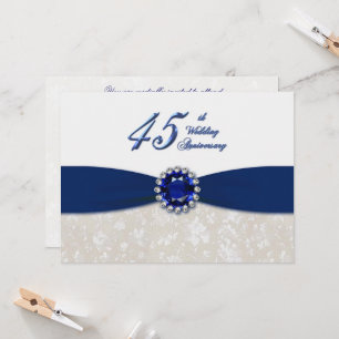 Damask 45e anniversaire de Mariage Invitation