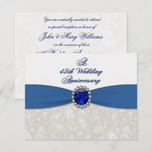 Damask 45e anniversaire de Mariage Invitation