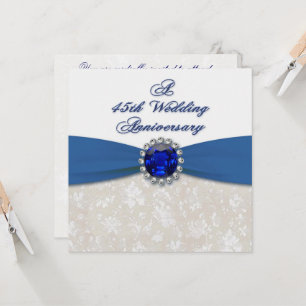 Damask 45e anniversaire de Mariage Invitation