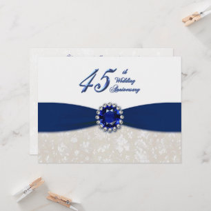 Damask 45e anniversaire de Mariage Invitation