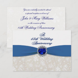 Damask 45e anniversaire du Mariage Invitation RSVP