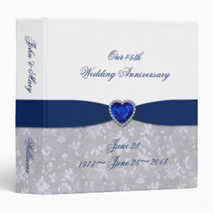 Damask 45th Wedding Anniversary 1.5" Binder