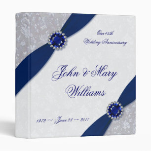 Damask 45th Wedding Anniversary 1in Binder