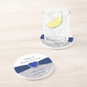 Damask 45th Wedding Anniversary Coaster