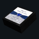 Damask 45th Wedding Anniversary Gift Box<br><div class="desc">A Digitalbcon Images Design featuring a sapphire blue and white colour and damask design theme with a variety of custom images, shapes, patterns, styles and fonts in this one-of-a-kind "Damask 45th Wedding Anniversary Design". With this attractive and elegant design choice you'll have all your decorations, gift ideas and party favours...</div>