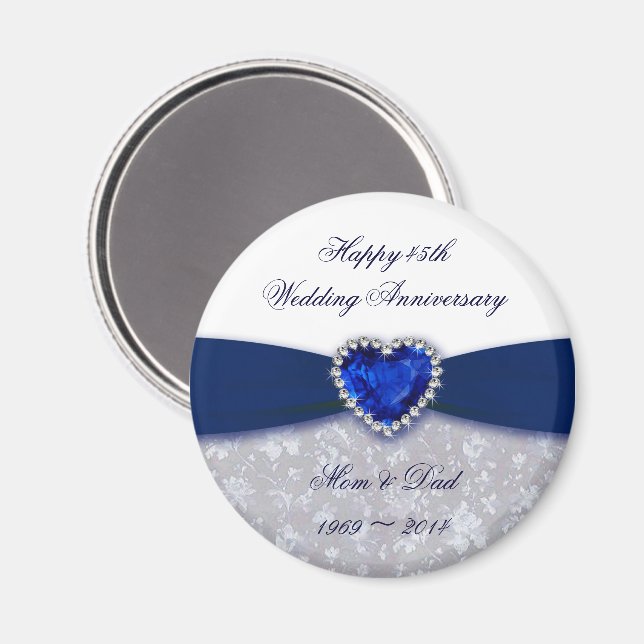 Damask 45th Wedding Anniversary Magnet (Front/Back)