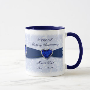 Damask 45th Wedding Anniversary Mug