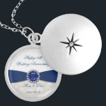 Damask 45th Wedding Anniversary Necklace<br><div class="desc">A Digitalbcon Images Design featuring a Blue Sapphire colour and Damask theme with a variety of custom images, shapes, patterns, styles and fonts in this one-of-a-kind "Sapphire Wedding Anniversary" Necklace. This attractive and colourful design comes complete with customizable text lettering and image to suit your own special occasion. Say "Happy...</div>