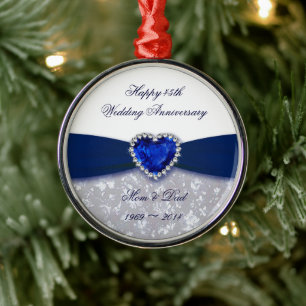Damask 45th Wedding Anniversary Ornament