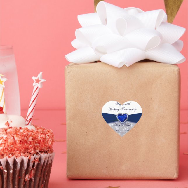 Damask 45th Wedding Anniversary Sticker (Party)