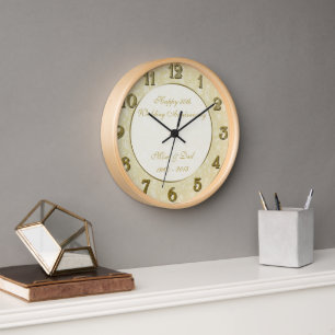 Damask 50th Wedding Anniversary Clock