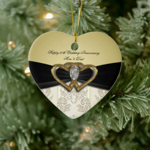 Damask 50th Wedding Anniversary Ornament