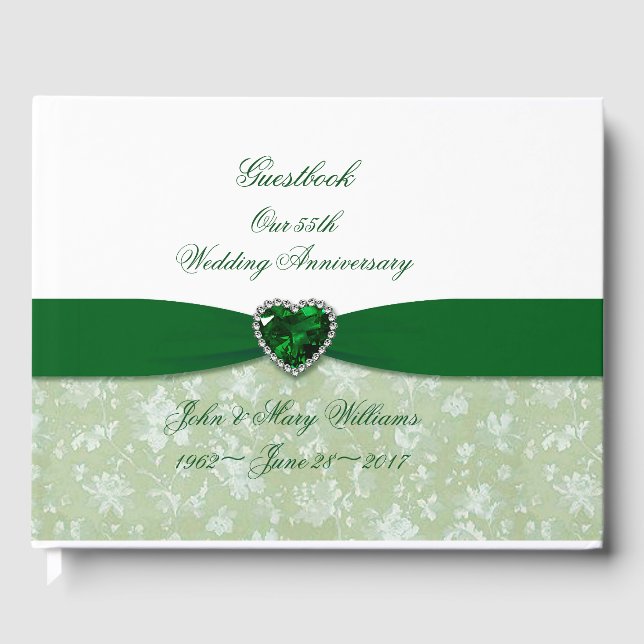 Damask 55e anniversaire Mariage livre d'or (Recto)