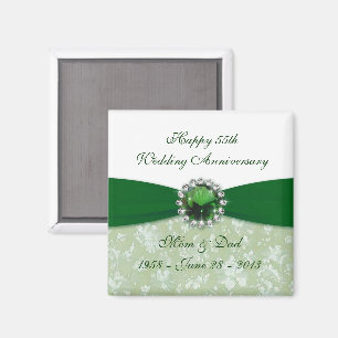 Damask 55e Mariage Anniversary Magnet