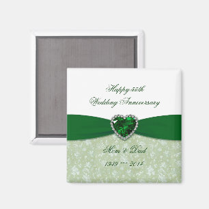 Damask 55e Mariage Anniversary Magnet