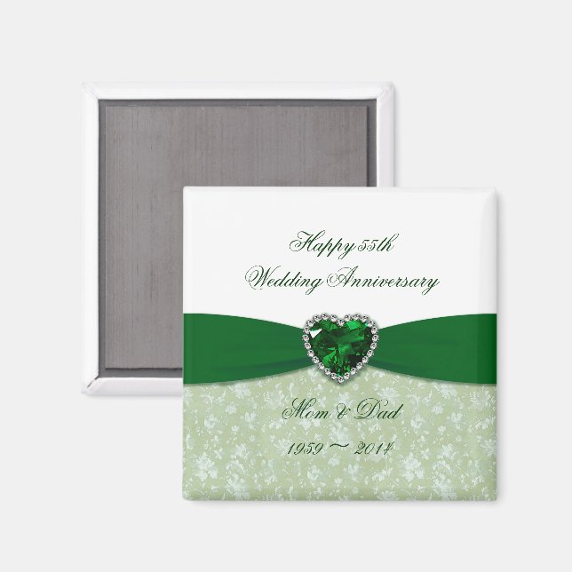 Damask 55e Mariage Anniversary Magnet (Recto/Verso)