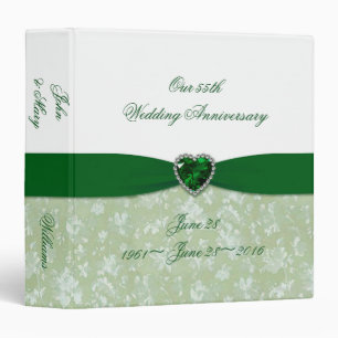 Damask 55th Wedding Anniversary 1.5" Binder