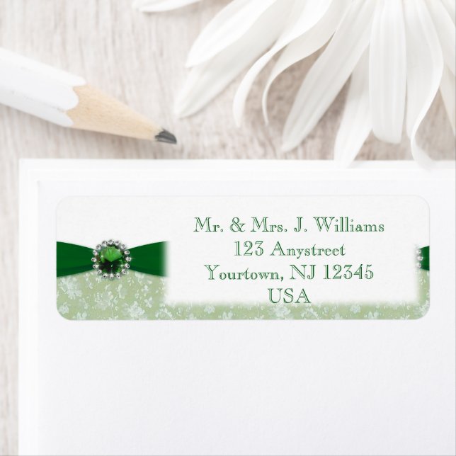 Damask 55th Wedding Anniversary Address Label (Insitu)