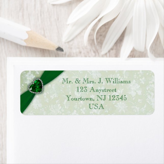 Damask 55th Wedding Anniversary Address Label (Insitu)