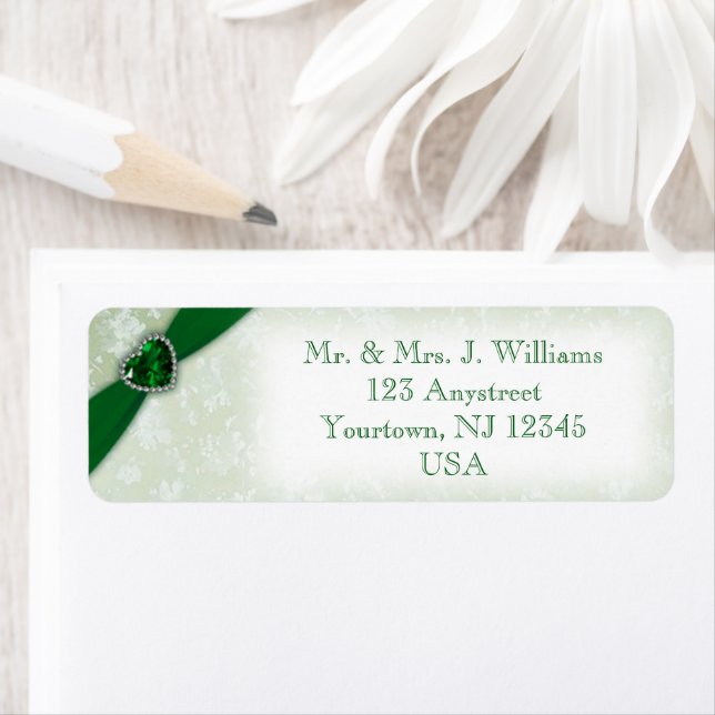 Damask 55th Wedding Anniversary Address Label (Insitu)