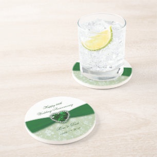 Damask 55th Wedding Anniversary Coaster