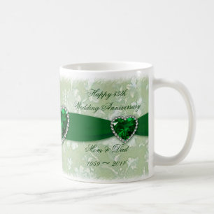 Damask 55th Wedding Anniversary Coffee Mug