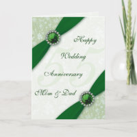 Damask 55th Wedding Anniversary Greeting Card