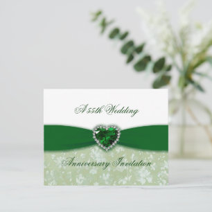 Damask 55th Wedding Anniversary Invitation