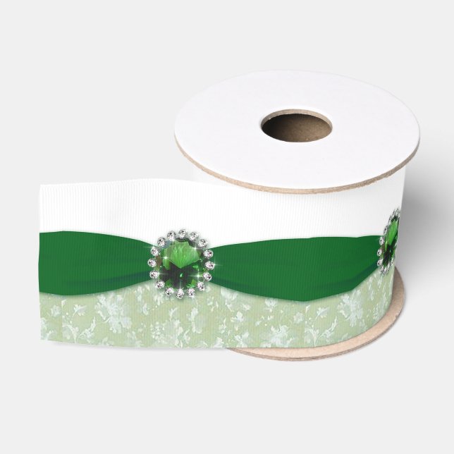 Damask 55th Wedding Anniversary Ribbon Grosgrain Ribbon (Spool)