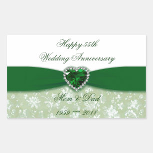 Damask 55th Wedding Anniversary Sticker