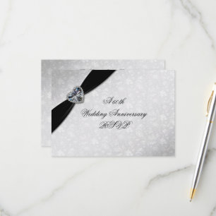 Damask 60th Wedding Anniversary RSVP Card