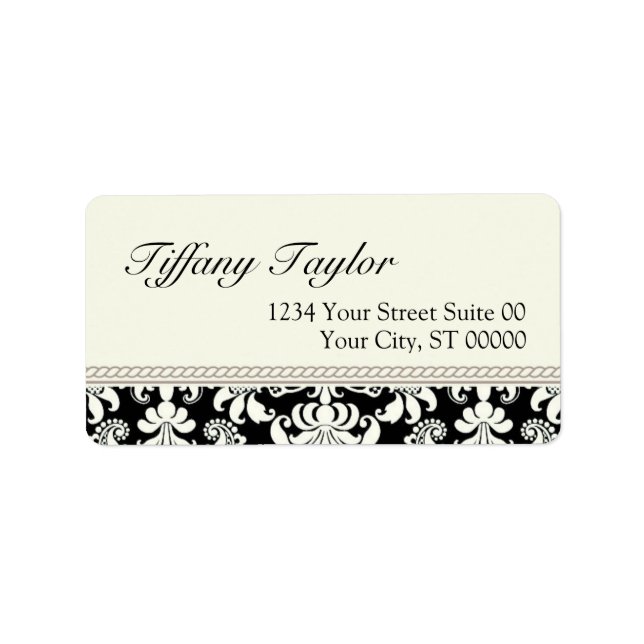 Damask Address Label 1 1/4" x 2 3/8" (Front)