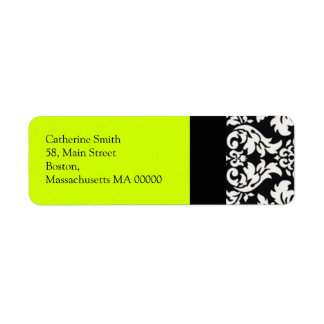 Damask Address Labels with Lime