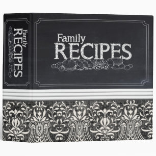 Damask and Chalkboard Recipe Binder