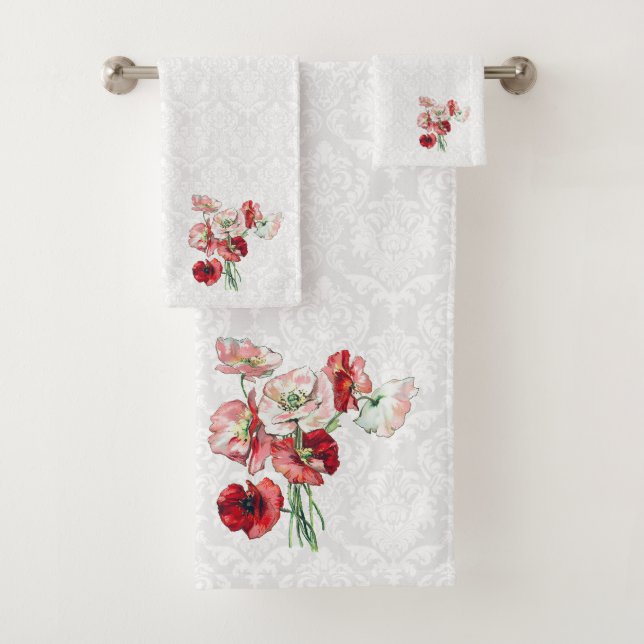 Damask And Colourful Flowers Bath Towel Set (Insitu)