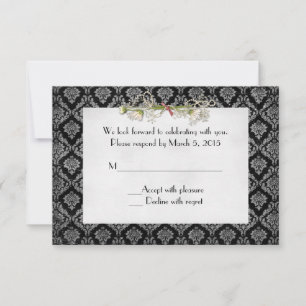 Damask and Daisy RSVP Invitation