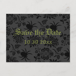 Damask and Green Save the Date Postcard