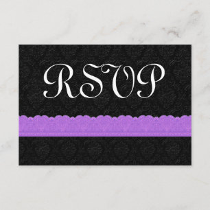 Damask and Lace RSVP Response Card V054