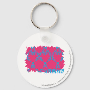 Damask Aqua-Magenta 3 Keychain