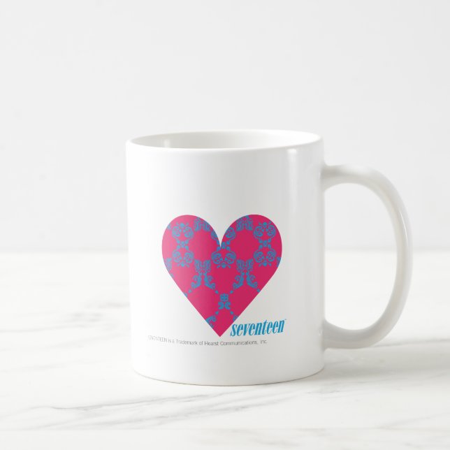 Damask Aqua-Magenta 4 Coffee Mug (Right)