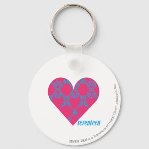 Damask Aqua-Magenta 4 Keychain