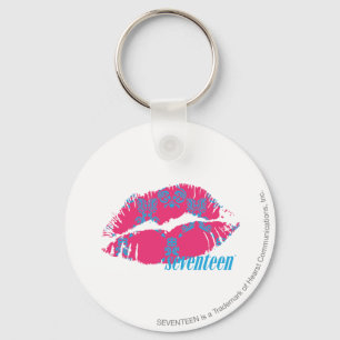 Damask Aqua-Magenta Keychain